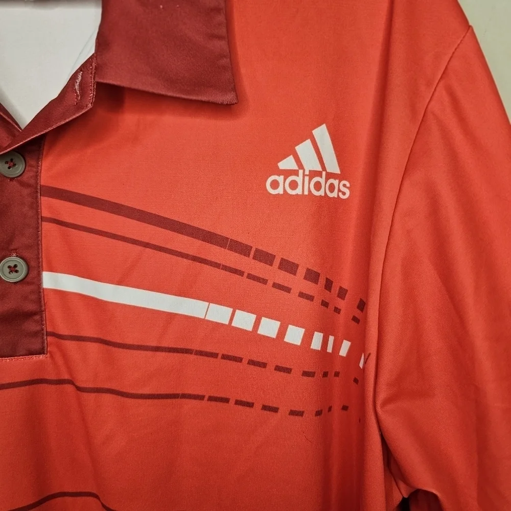 Adidas Golf Climalite Polo Shirt Orange Size Large